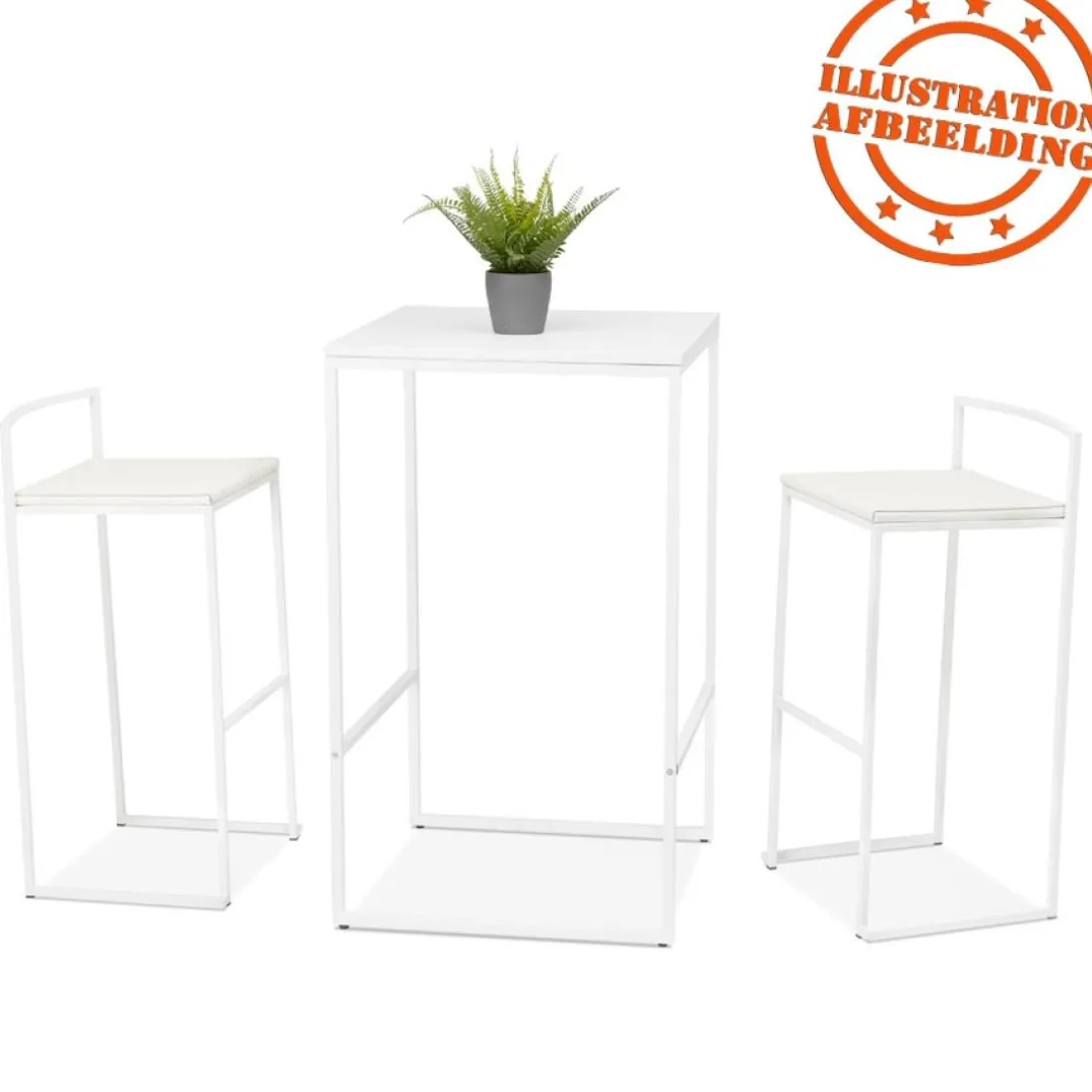 Table haute style industriel 'ORTOS' blanche idéale pour les professionnels