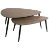 Table Mileo Effet Noyer X 2 Marron