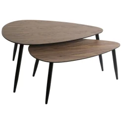 Table Mileo Effet Noyer X 2 Marron