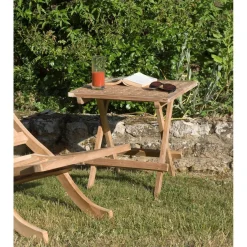 Table pique nique carrée de jardin en bois Teck
