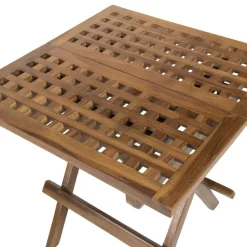 Table pique nique de jardin HANNA carrée en bois teck huilé