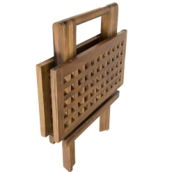 Table pique nique de jardin HANNA carrée en bois teck huilé