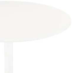 Table ronde design 'CHIVA' en bois et métal blanc