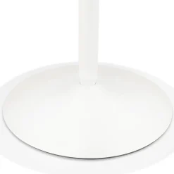Table ronde design 'CHIVA' en bois et métal blanc