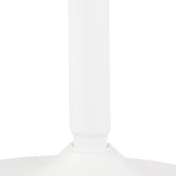 Table ronde design 'HUSH' en bois finition naturelle et métal blanc