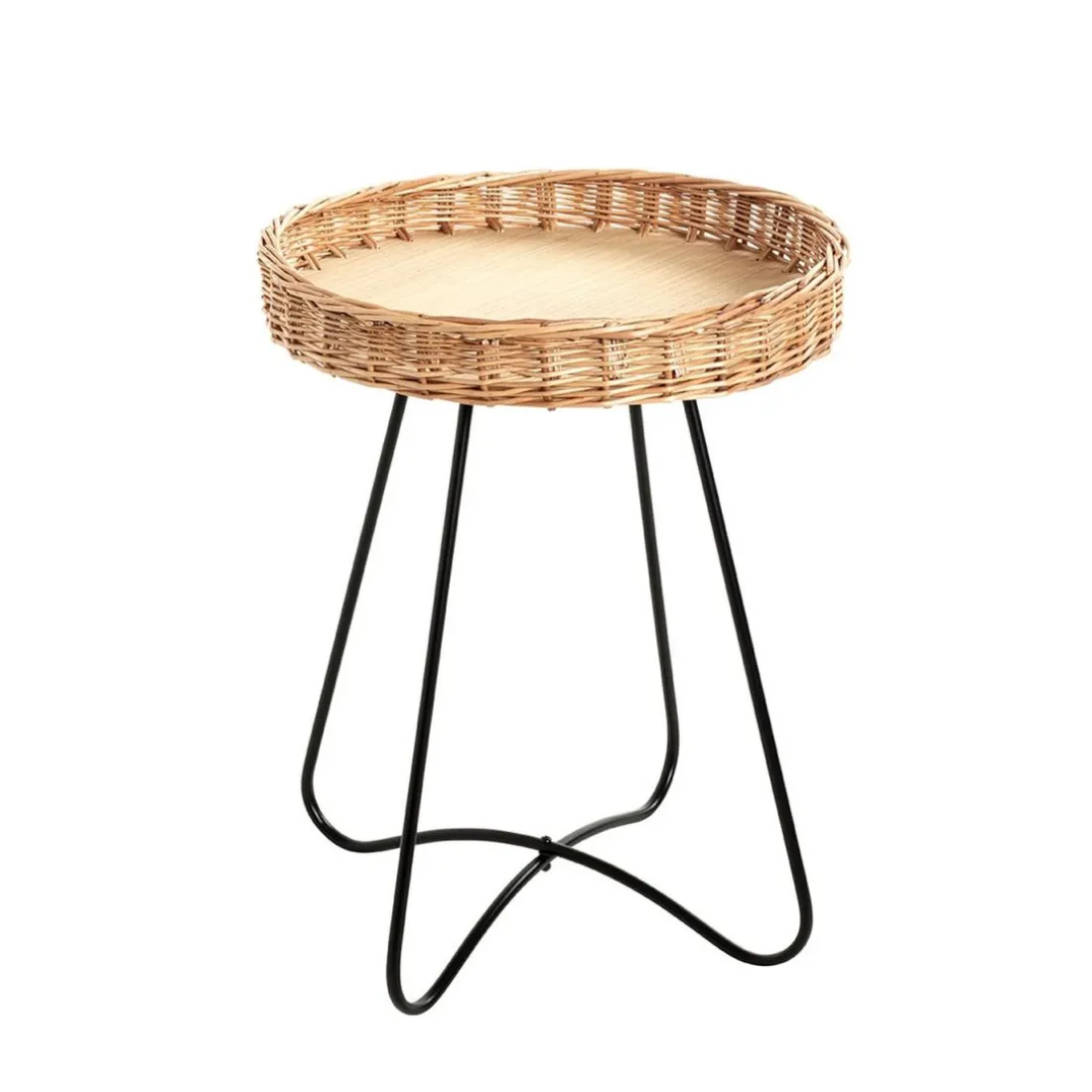 Tablea d'appoint ronde marron et noir