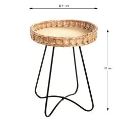 Tablea d'appoint ronde marron et noir
