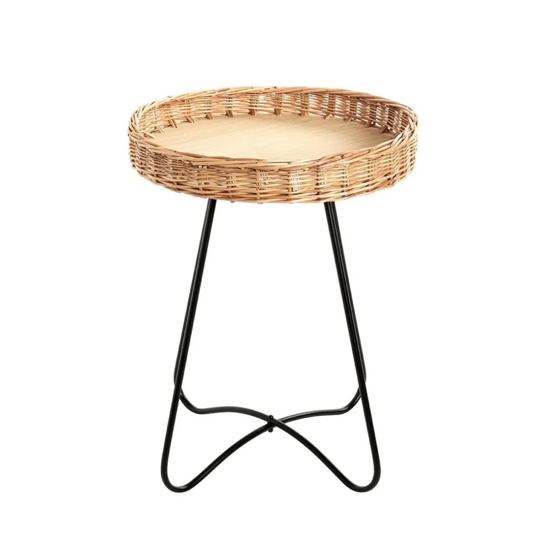 Tablea d'appoint ronde marron et noir