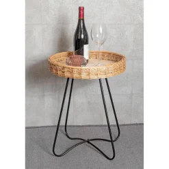 Tablea d'appoint ronde marron et noir