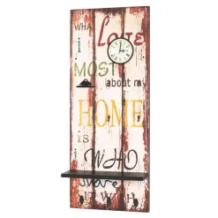 Tableau pense-bête vintage multicolore horloge integré