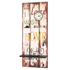 Tableau pense-bête vintage multicolore horloge integré