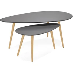 Tables gigognes design 'TETRYS' grises foncées