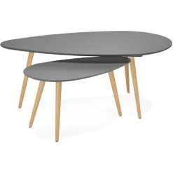Tables gigognes design 'TETRYS' grises foncées