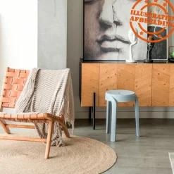 Tabouret bas empilable 'POMPA en matière plastique blanc