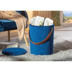 Tabouret Coffre Bleu TCHAI