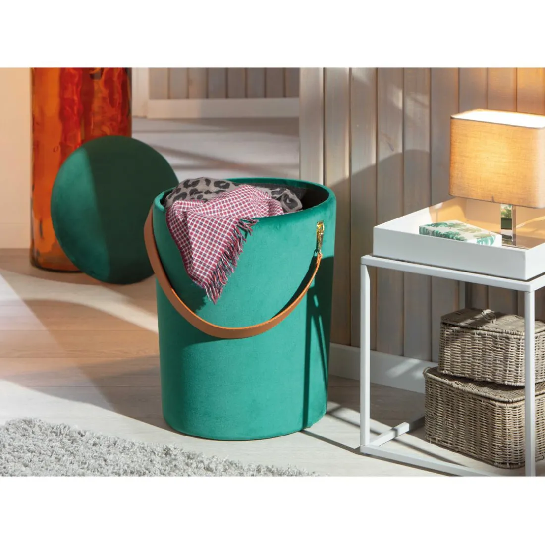 Tabouret Coffre Vert TCHAI