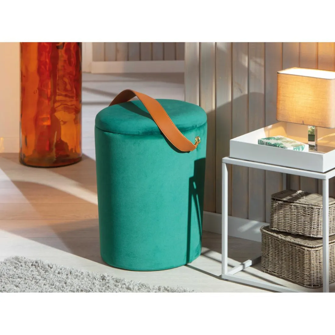 Tabouret Coffre Vert TCHAI