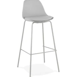 Tabouret de bar 'COOKIE' gris style industriel