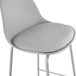 Tabouret de bar 'COOKIE' gris style industriel