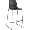 Tabouret de bar design 'BERLIN' noir empilable style industriel