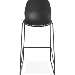 Tabouret de bar design 'BERLIN' noir empilable style industriel