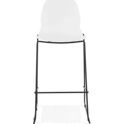 Tabouret de bar design 'BERLIN' blanc empilable style industriel