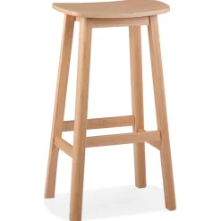 Tabouret de bar design 'DUMAS' en bois finition naturelle
