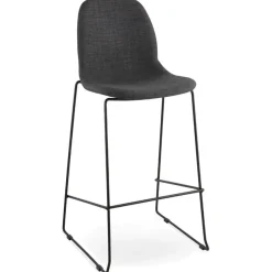 Tabouret de bar 'EKTOR' gris foncé en tissu empilable
