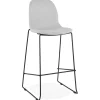 Tabouret de bar 'EKTOR' gris clair en tissu empilable