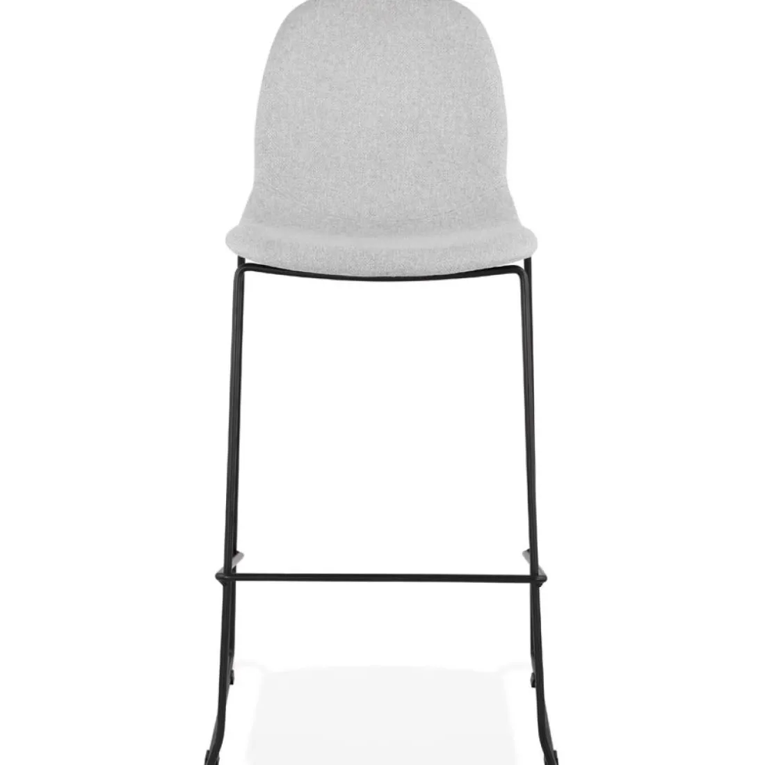 Tabouret de bar 'EKTOR' gris clair en tissu empilable