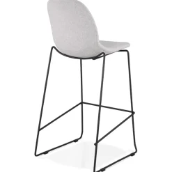 Tabouret de bar 'EKTOR' gris clair en tissu empilable