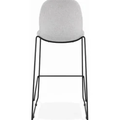 Tabouret de bar 'EKTOR' gris clair en tissu empilable