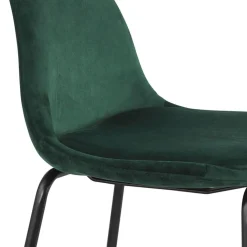 Tabouret de bar 'FENTON' en velours vert et pied en métal noir