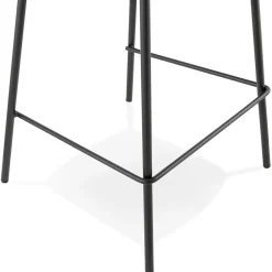 Tabouret de bar 'FENTON' en velours vert et pied en métal noir