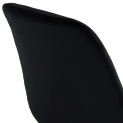 Tabouret de bar 'MORISS' en velours noir et pieds en bois naturel