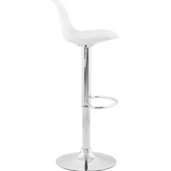 Tabouret réglable 'PRINCES' Blanc avec haut dossier confortable