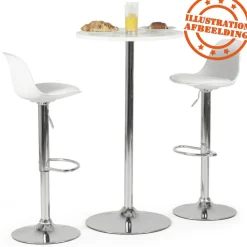 Tabouret réglable 'PRINCES' Blanc avec haut dossier confortable