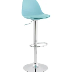 Tabouret réglable 'PRINCES' bleu avec haut dossier confortable