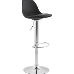 Tabouret réglable 'PRINCES' noir avec haut dossier confortable