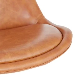 Tabouret réglable 'RODEO' en matière synthétique brune et pied noir