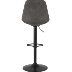 Tabouret réglable 'ZEBRA' en microfibre gris et pied noir