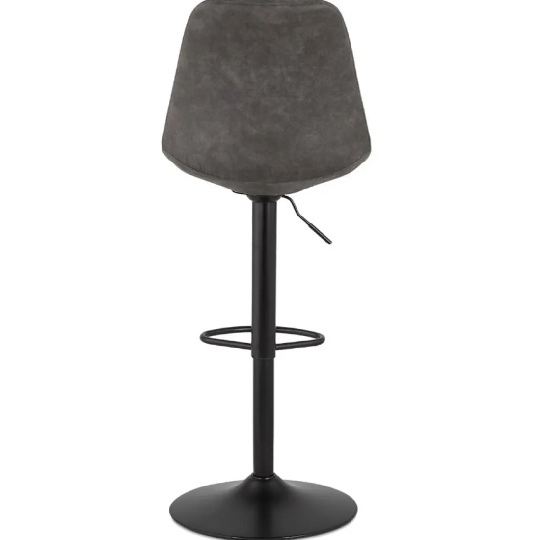 Tabouret réglable 'ZEBRA' en microfibre gris et pied noir