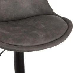 Tabouret réglable 'ZEBRA' en microfibre gris et pied noir