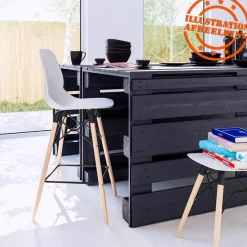 Tabouret snack mi-hauteur 'COSMIK MINI' blanc style scandinave