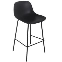 Tabouret snack mi-hauteur 'GRANO MINI' noir intérieur et extérieur