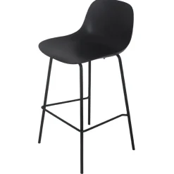 Tabouret snack mi-hauteur 'GRANO MINI' noir intérieur et extérieur