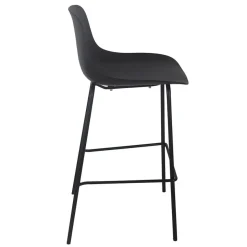 Tabouret snack mi-hauteur 'GRANO MINI' noir intérieur et extérieur