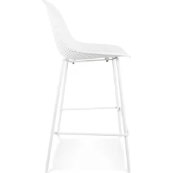 Tabouret snack mi-hauteur perforé 'LOKI MINI' blanc