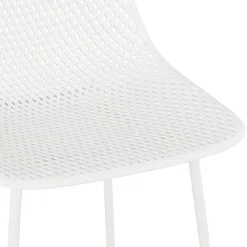 Tabouret snack mi-hauteur perforé 'LOKI MINI' blanc