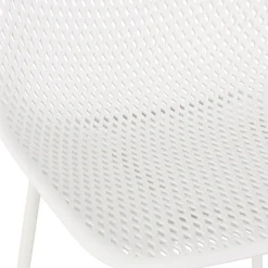 Tabouret snack mi-hauteur perforé 'LOKI MINI' blanc
